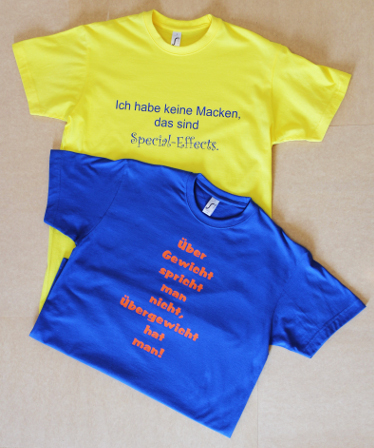 Bild von bedruckten farbigen Tshirts